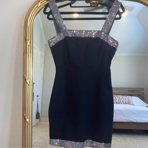 Rhinestone Little Black Dress Damaged - Bachelorette Party, upcycle piece